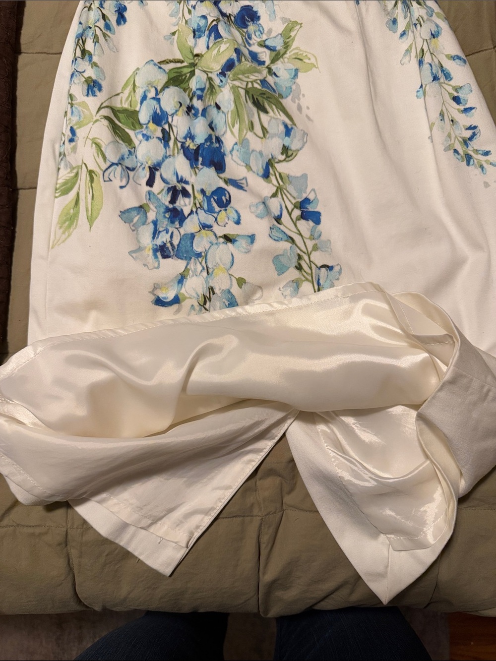 Hobbs Fiona cotton size 4 blend shift dress/ white w blue green floral - Picture 2 of 6